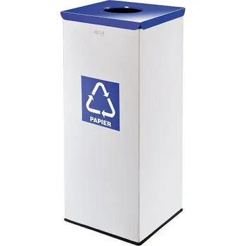 Odpadkový koš Hranatý odpadkový koš - modré víko