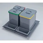 Wireli DOPRODEJ Odpadkový koš do šuplíku 600, 1x15 l + 2x7 l, K60 - šedý plast