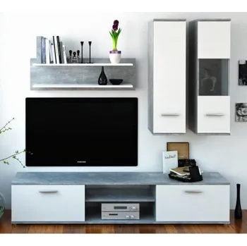 Obývací stěna Obývací stěna, beton / bílá, WAW