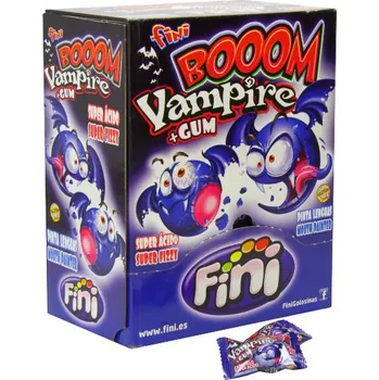 Cukrovinka Žvýkačky FINI 5 g VAMPIRE (200 ks) - AKCE !!! (žvýkačky s tekutou náplní, jednotlivě balené, balení box 200 ks)