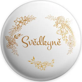 Svatební placka Svědkyně - Okrové květiny