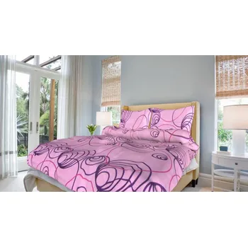 Povlečení Smolka bavlna povlečení Spirála růžová 140x200 70x90