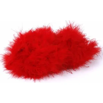 Karnevalový doplněk Boa, labutěnka marabu peří, červená - délka 2 m, šířka 3 cm