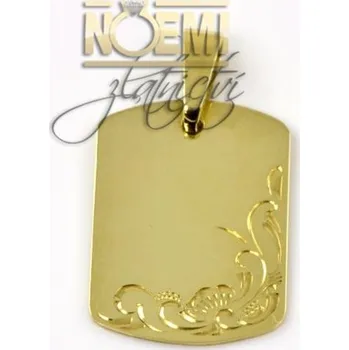 Přívěsek Zlatý přívěšek destička ZZ0049 + Dárek zdarma