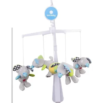 Kolotoč nad postýlku Sunbaby Kolotoč s plyšovými hračkami - myšky šedé