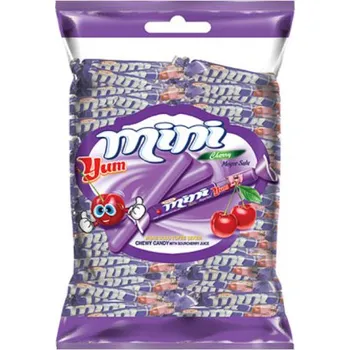 Bonbon MINI YUM ovocné karamely tyčky 700g CHERRY (ovocné karamely - tyčky 8 cm / balení cca 100 ks)