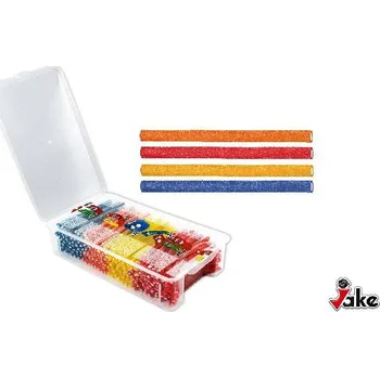 Cukrovinka Pendrek ovocný 7g 4-barevný kyselý - dóza 200 ks (Cena za balení 200 ks, ovocný pendrek v cukru)