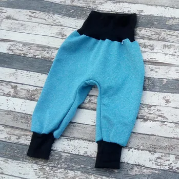 Yháček Softshellové kalhoty Yháček, zimní, tyrkysový melír/černá, DOPRODEJ Velikost: 68