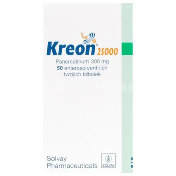 Lék na žaludek, slinivku a játra Kreon 25 000 50 cps.