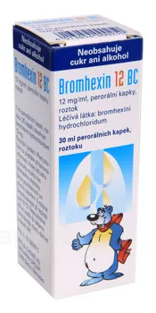 Lék na kašel, rýmu a nachlazení Bromhexin 12 BC