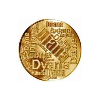 Česká jména - Diana - velká zlatá medaile 1 Oz