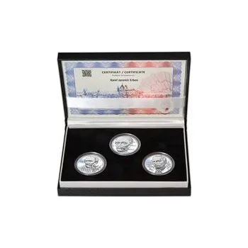 KAREL JAROMÍR ERBEN – návrhy mince 500 Kč - sada 3x stříbro 1 Oz b.k.