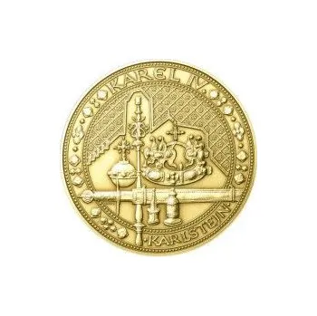 Nejkrásnější medailon IV. Karlštejn - 1 kg Au b.k.