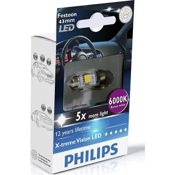 Povinná bezpečnostní výbava Žárovka LED 12V 1W Žárovka LED 12V 1W 6000K Festoon 10.5x43