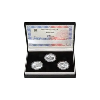 MOST V LENOŘE - JIŽNÍ ČECHY – návrhy mince 5000 Kč sada 3x stříbro 1 Oz Proof
