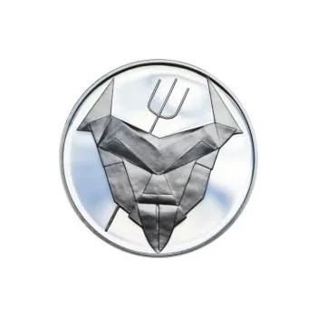 Čert a Mikuláš českého kubisty 25 mm stříbro Proof