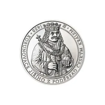 550 let od korunovace Jiřího z Poděbrad českým králem - stříbro - b.k.