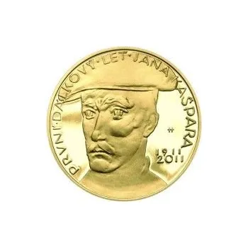 Nevydané mince Jiřího Harcuby - První dálkový let Jana Kašpara 34mm zlato Proof