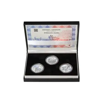 JIŘÍ MELANTRICH Z AVENTINA – návrhy mince 200 Kč - sada 3x stříbro 1 Oz b.k.