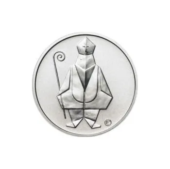 Čert a Mikuláš českého kubisty 25 mm stříbro b.k.