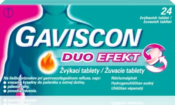 Lék proti pálení žáhy Gaviscon Duo Efekt 24 tbl.