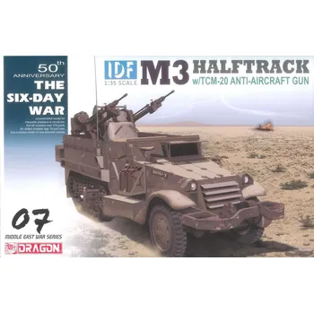 Plastikový model Dragon IDF M3 Halftrack w/TCM-20 Anti-Aircraft Gun 1:35