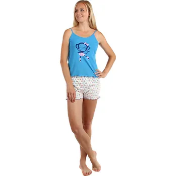 Dámská noční košile Glara Dámská barevná noční souprava s obrázkem 163239