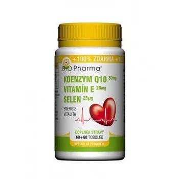 BioPharma Koenzym Q10 30 mg Vitamin E 20 mg Selen 25 mcg 120 cps.