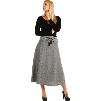 Dámská sukně Glara Dlouhá dámská úpletová sukně s melírovaným vzorem 293014