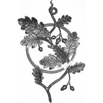 Zábradlí kovářský ornament 3907 - kovaná ozdoba 490 x 330 mm, kruh ø 250 mm, 12 x 12 mm