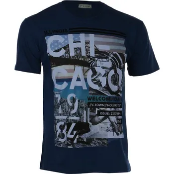 Glara Pánské bavlněné tričko s krátkým rukávem a potiskem 110630