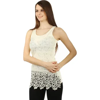 Glara Dámské delší krajkové tílko 46504