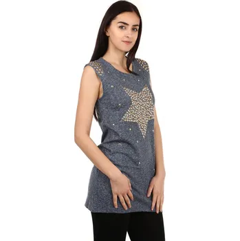 Dámské tričko Glara Dámské dlouhé tričko s kamínkovým potiskem 106868