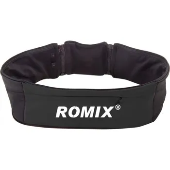Opasek ROMIX sportovní opasek s velkou kapsu a dvěma menšími kapsami na běhání - vel. S / M - černý