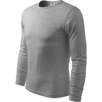 MALFINI Triko FIT-T LONG SLEEVE MAN 160g, různé barvy Velikost XXL tmavě šedý melír