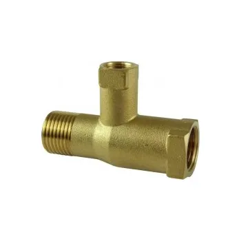 Fitinka T-kus 1/2"Fx1/4"Fx1/2"M (pro instalaci tlakoměru a 1/2" jímky)
