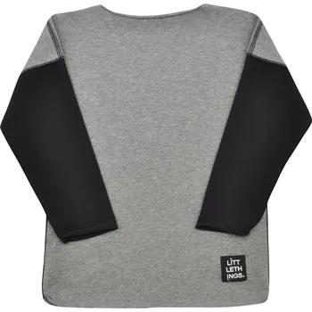 Dívčí oblečení bavlněné šedé tričko s dlouhým rukávem