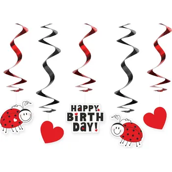 Partydeco Spirály beruška červené/černé