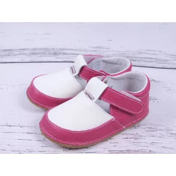 Dívčí obuv Bosé sandálky Pegres 1097 barefoot capáčky bačkůrky růžovobílé velikost: 21