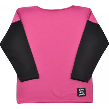 Dívčí oblečení bavlněné růžovofialové tričko s dlouhým rukávem