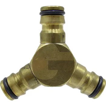 Mosazná hadicová spojka 3-cestná Y na zahradní hadice na vodu