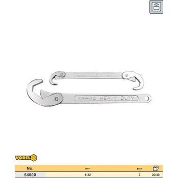 Klíč Sada univerzálních CrV klíčů VOREL 2ks 9-32mm TO-54000