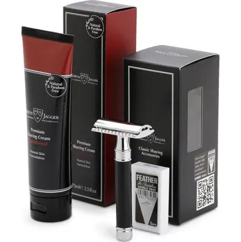 Edwin Jagger sada na holení - holicí strojek a krém na holení Sandalwood GS414SCSWT