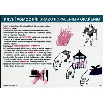 První pomoc při úrazu popálením a opařením, plast A3