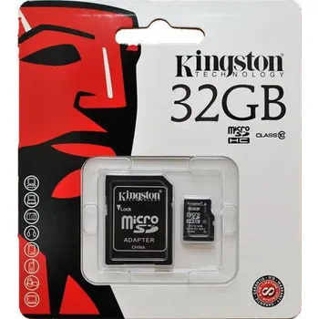 Paměťová karta KINGSTON MicroSDHC 32Gb + adaptér