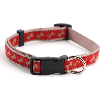 Obojek pro psa ROSEWOOD Obojek Red/Beige Bone Červený Velikost: M