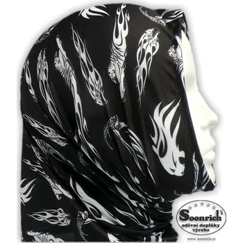 Nákrčník multifunkční šátek černý, zvířecí, seor027