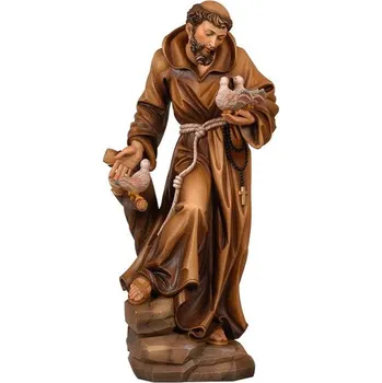Vánoční dekorace Ornatis Svatý František Provedení: Přírodní bez malování, Velikost stojících figur dospělých postav: 11 cm Dřevěná socha Svatého Františka