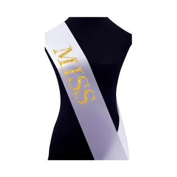 Party dekorace PotiskniTriko.cz Šerpa Miss bílá