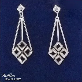 Náušnice Stříbrné visací náušnice na šroubek (KM12)